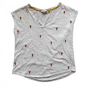 Boden Ice Cream Cone T-Shirt Embroidered Short Sleeve Cotton Women’s Size Small